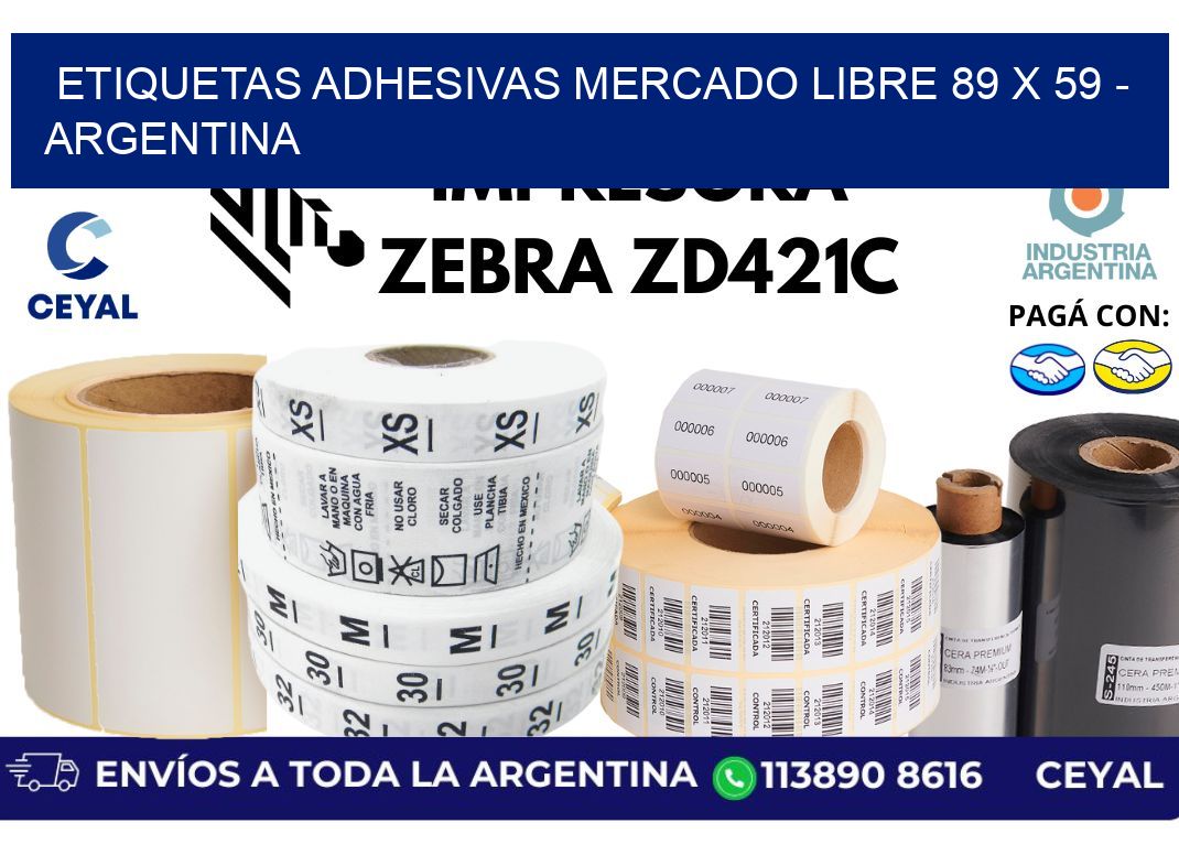 etiquetas adhesivas mercado libre 89 x 59 - Argentina