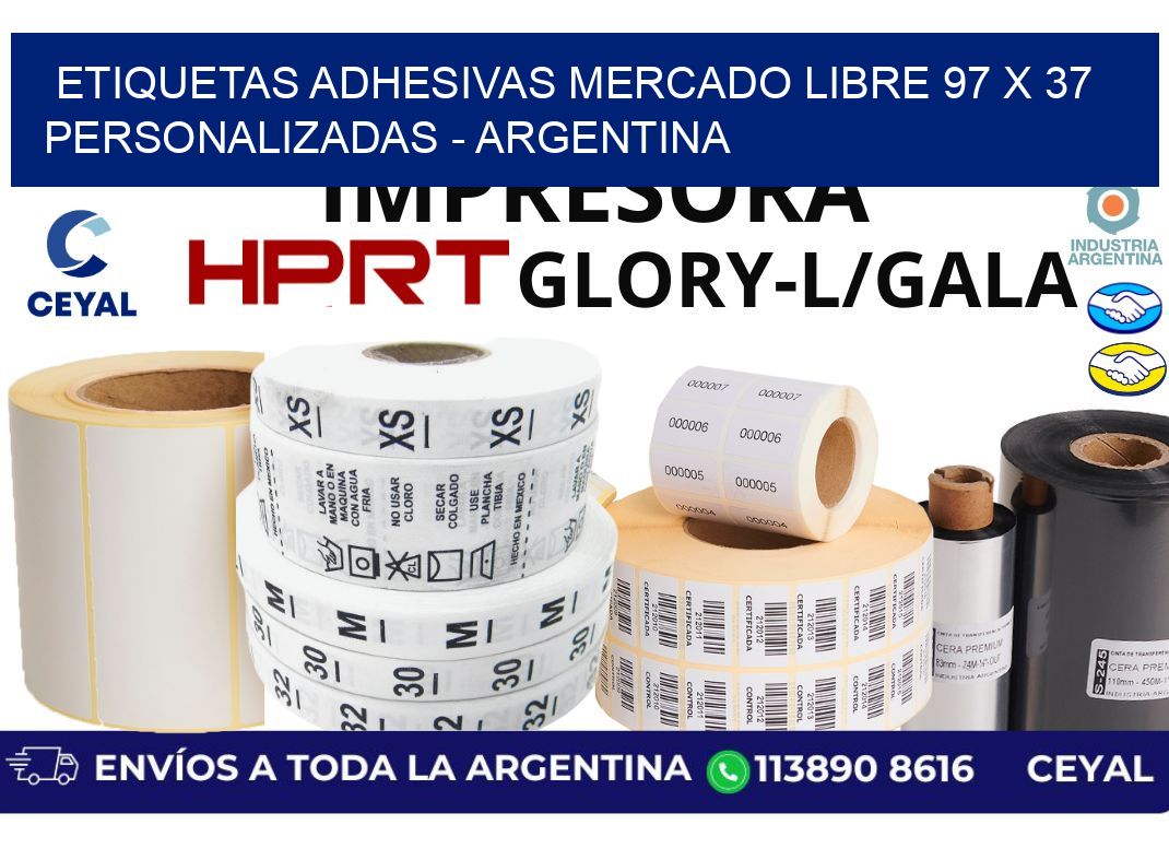 etiquetas adhesivas mercado libre 97 x 37 personalizadas - Argentina