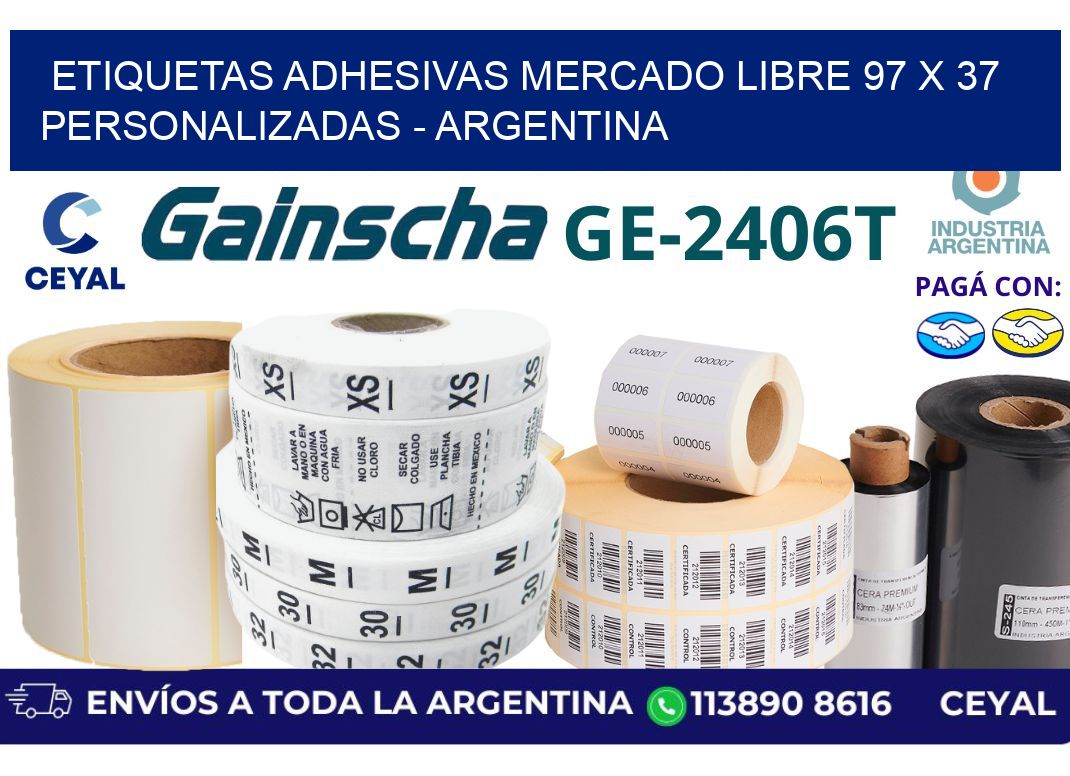 etiquetas adhesivas mercado libre 97 x 37 personalizadas – Argentina