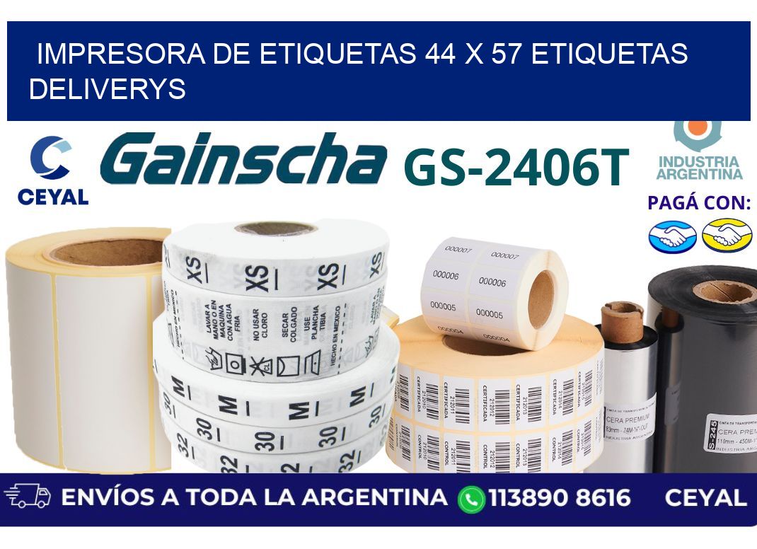 impresora de etiquetas 44 x 57 etiquetas deliverys