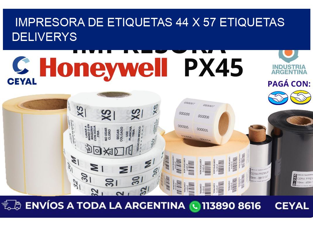 impresora de etiquetas 44 x 57 etiquetas deliverys