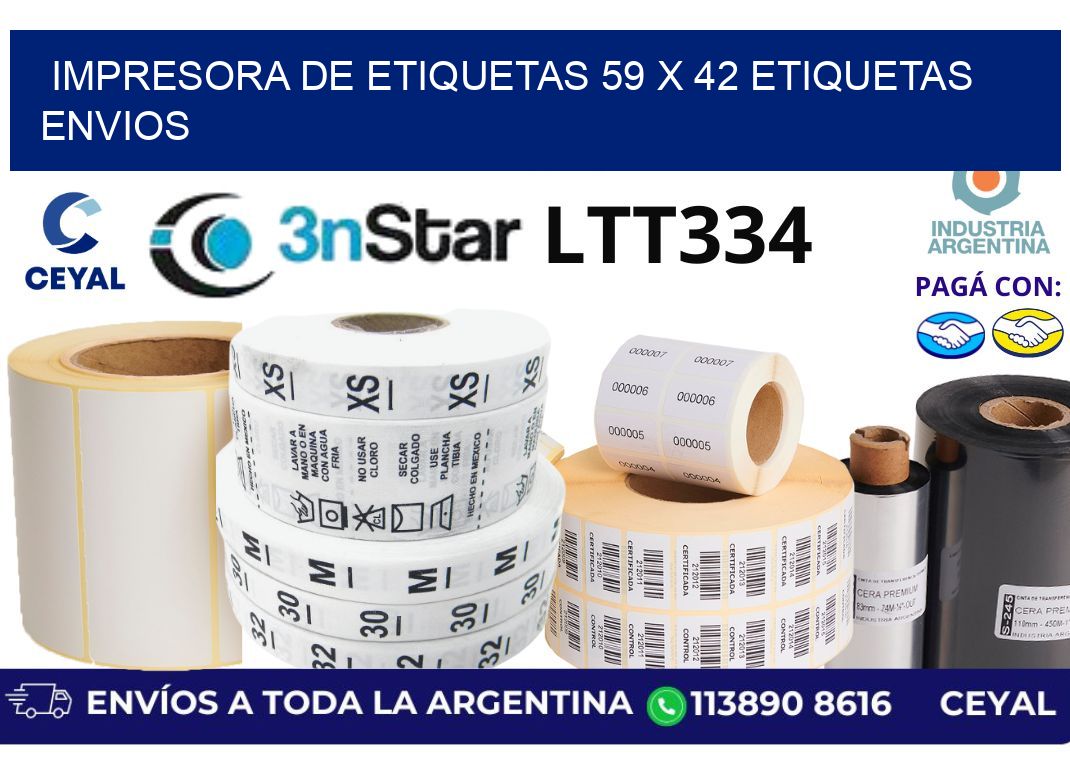 impresora de etiquetas 59 x 42 etiquetas envios