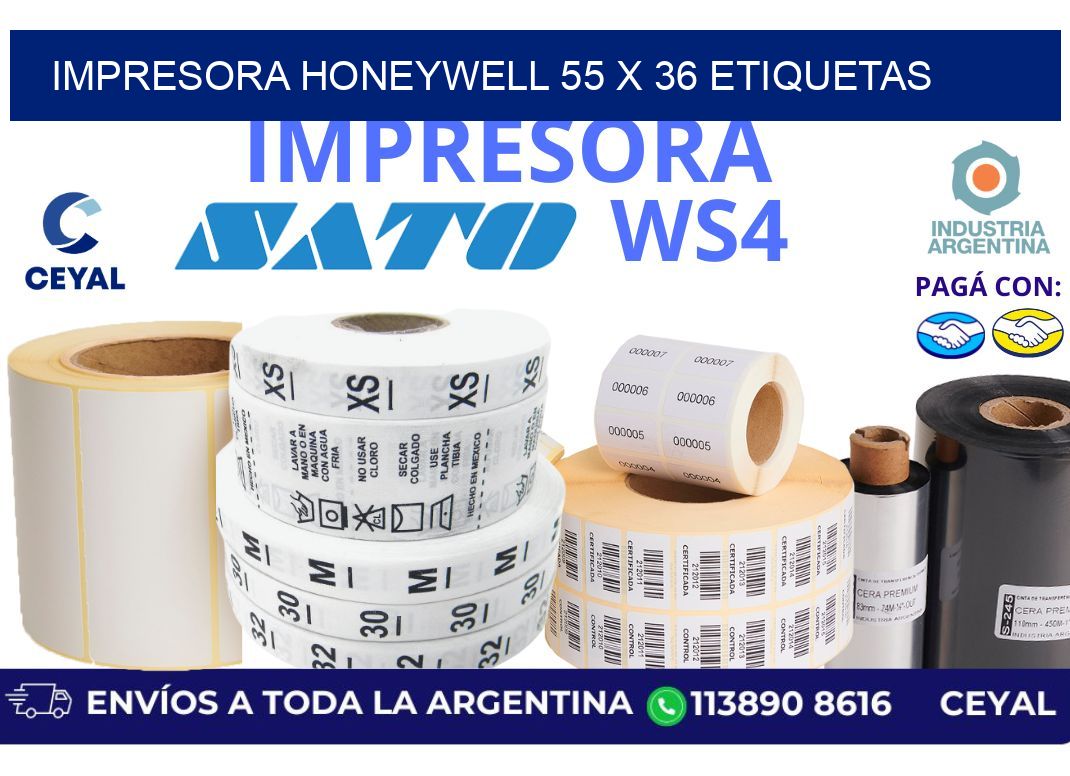 impresora honeywell 55 x 36 etiquetas
