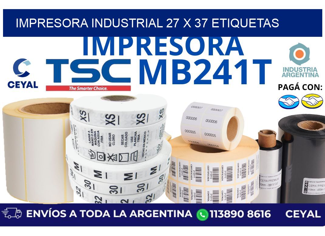 impresora industrial 27 x 37 etiquetas
