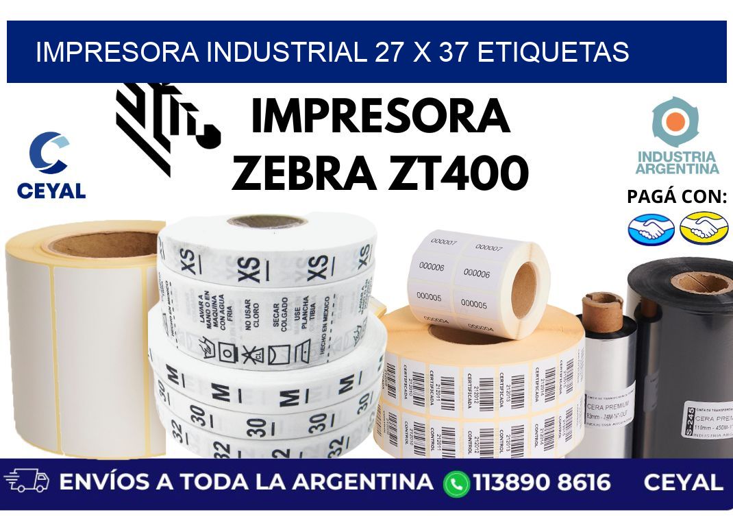 impresora industrial 27 x 37 etiquetas