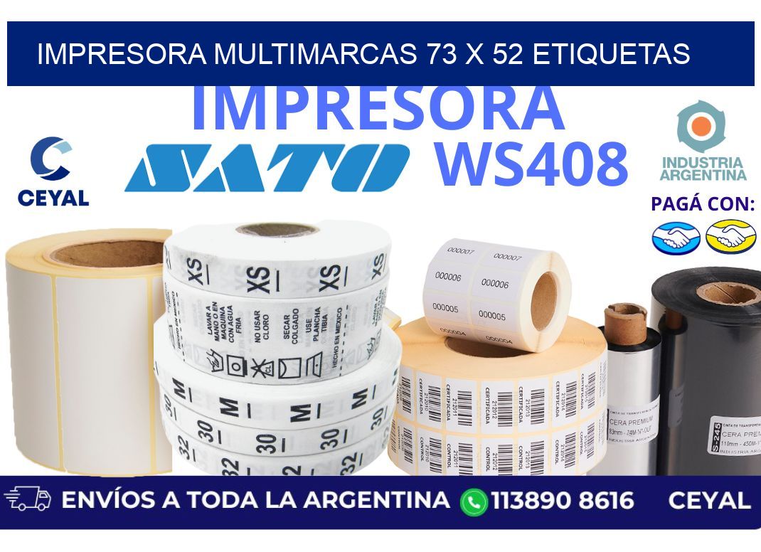 impresora multimarcas 73 x 52 etiquetas