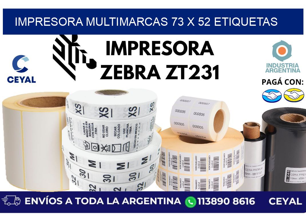 impresora multimarcas 73 x 52 etiquetas