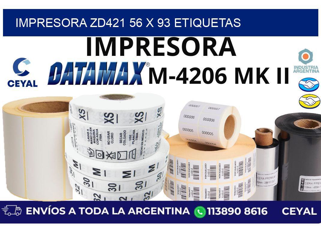 impresora zd421 56 x 93 etiquetas