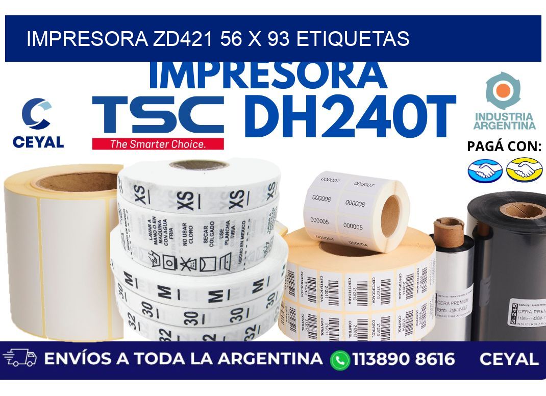 impresora zd421 56 x 93 etiquetas