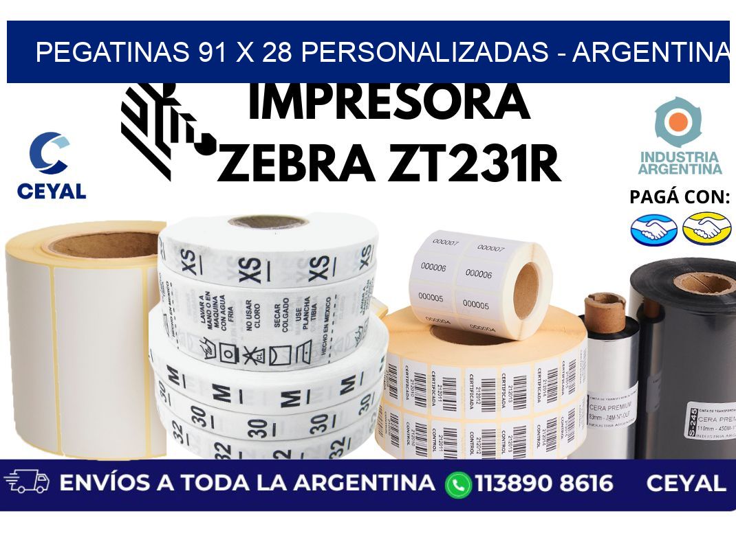 pegatinas 91 x 28 personalizadas – Argentina