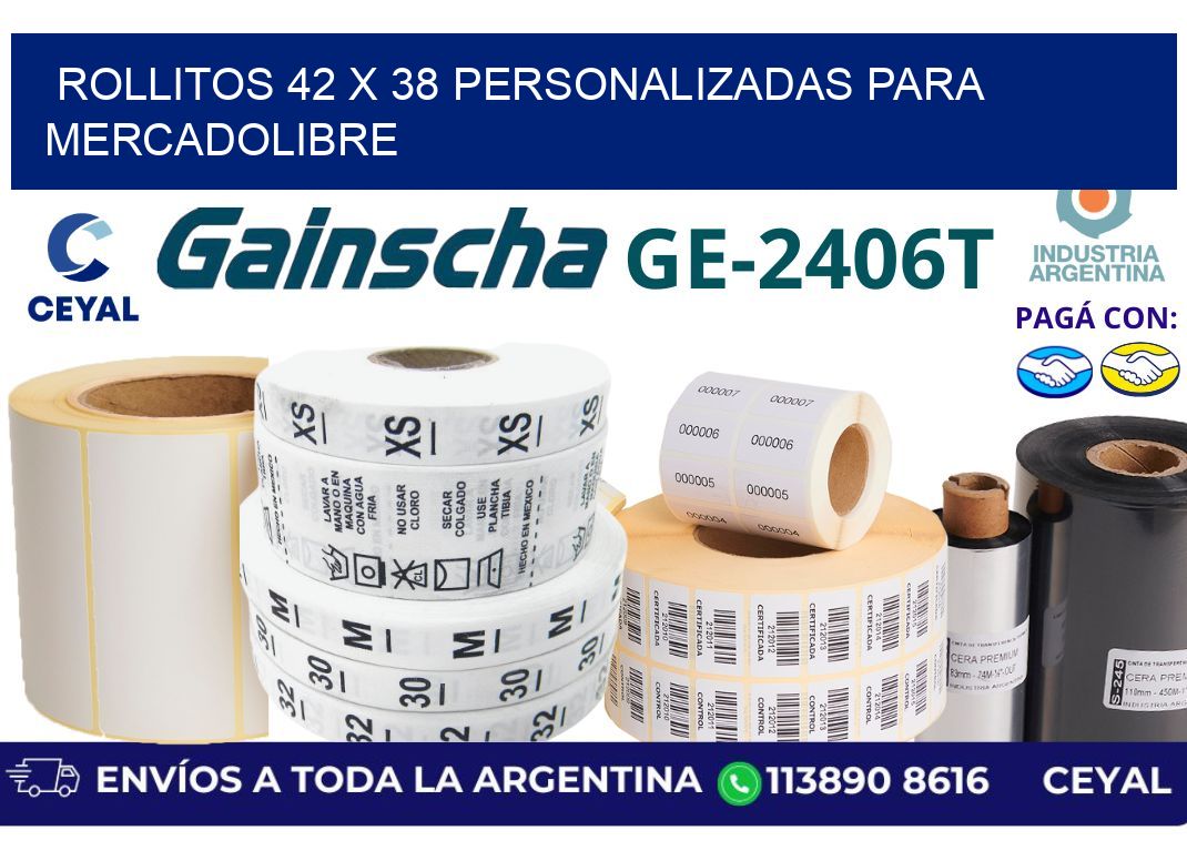 rollitos 42 x 38 personalizadas para mercadolibre