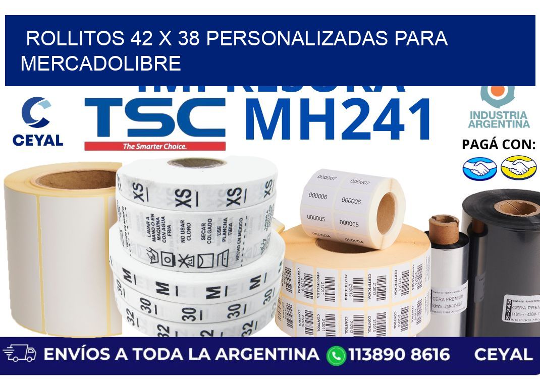 rollitos 42 x 38 personalizadas para mercadolibre