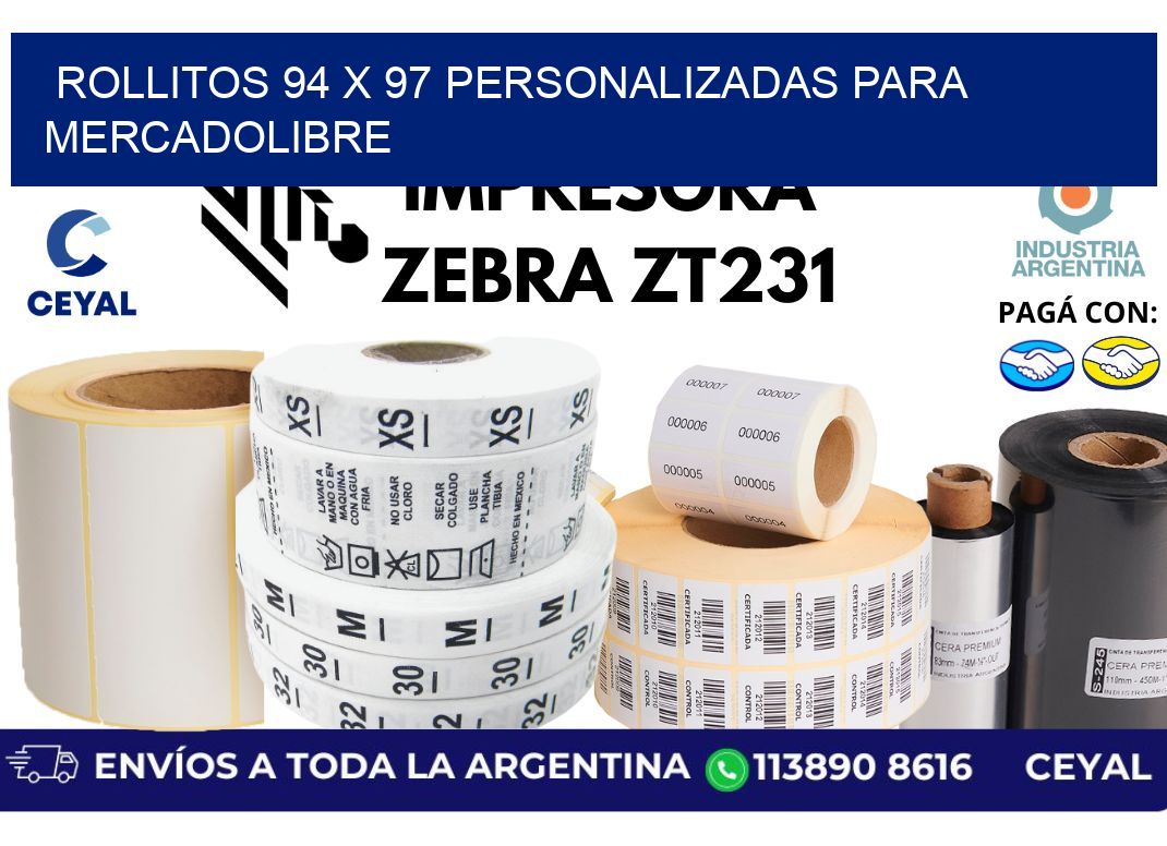 rollitos 94 x 97 personalizadas para mercadolibre