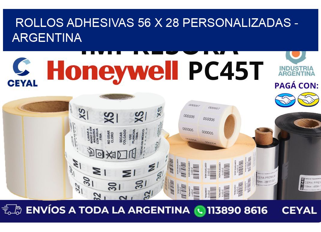 rollos adhesivas 56 x 28 personalizadas – Argentina