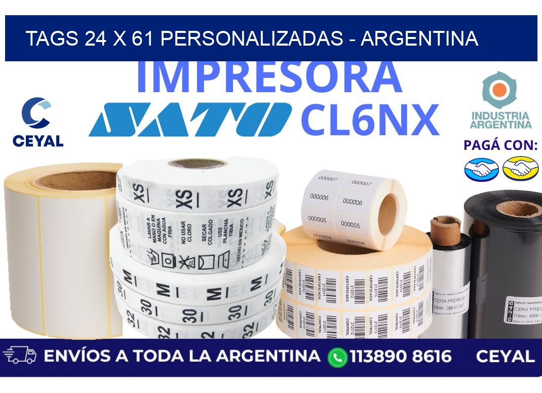 tags 24 x 61 personalizadas – Argentina