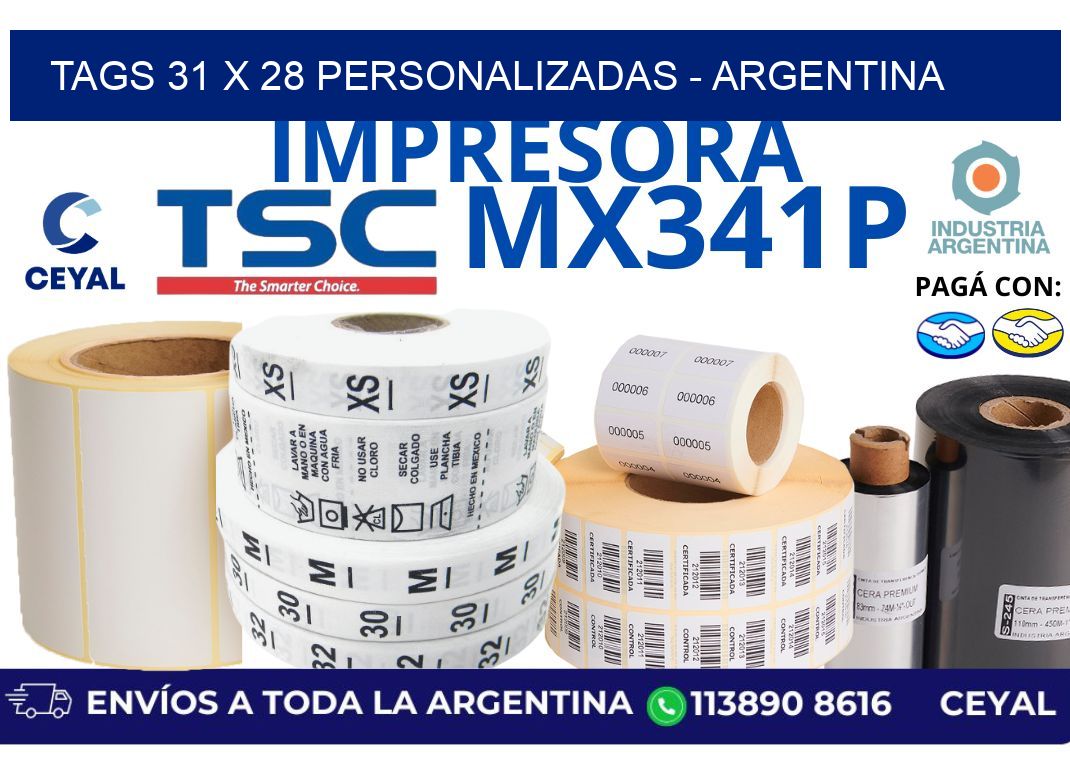 tags 31 x 28 personalizadas - Argentina