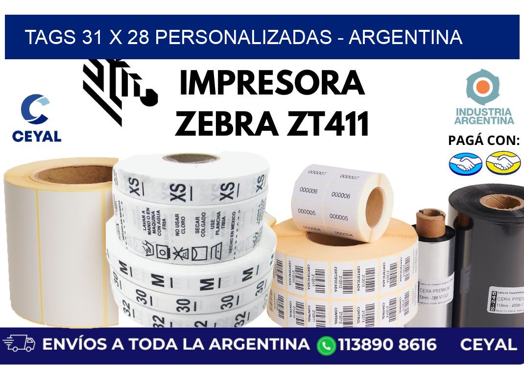 tags 31 x 28 personalizadas – Argentina