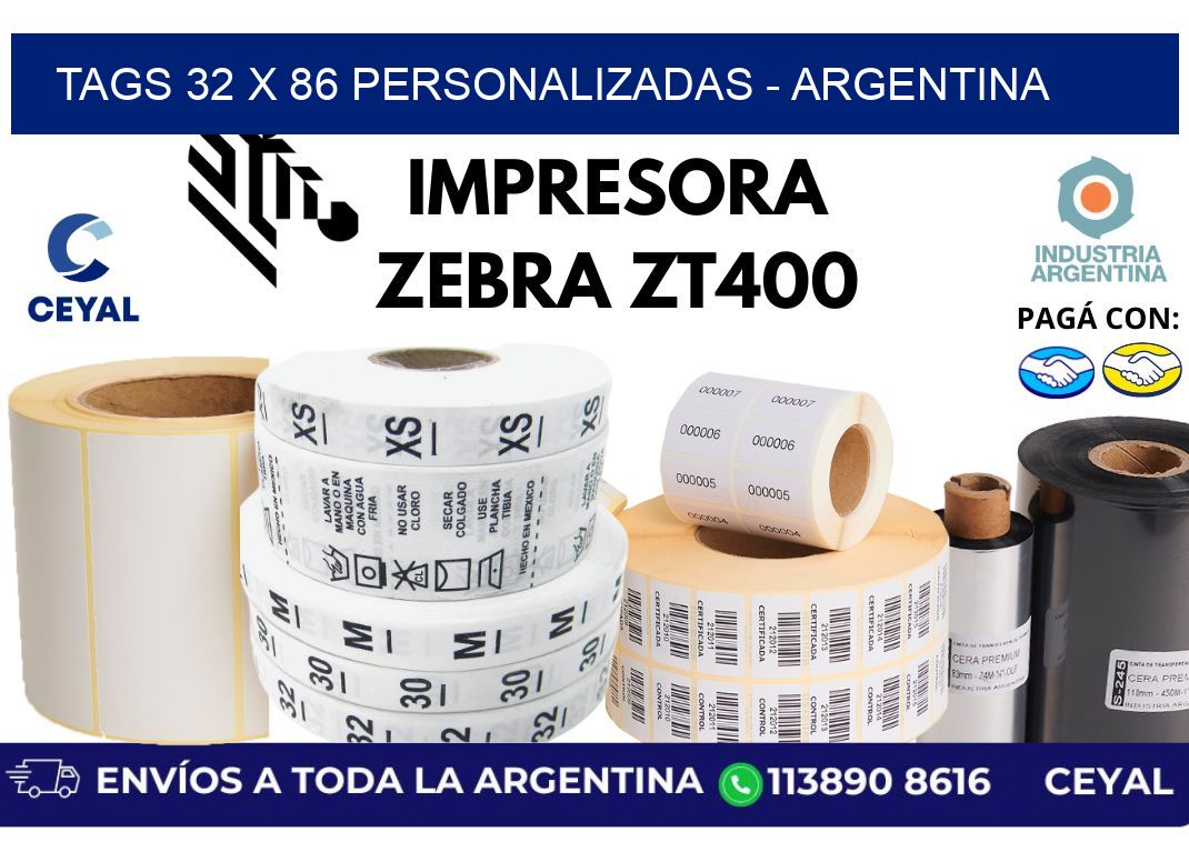 tags 32 x 86 personalizadas - Argentina
