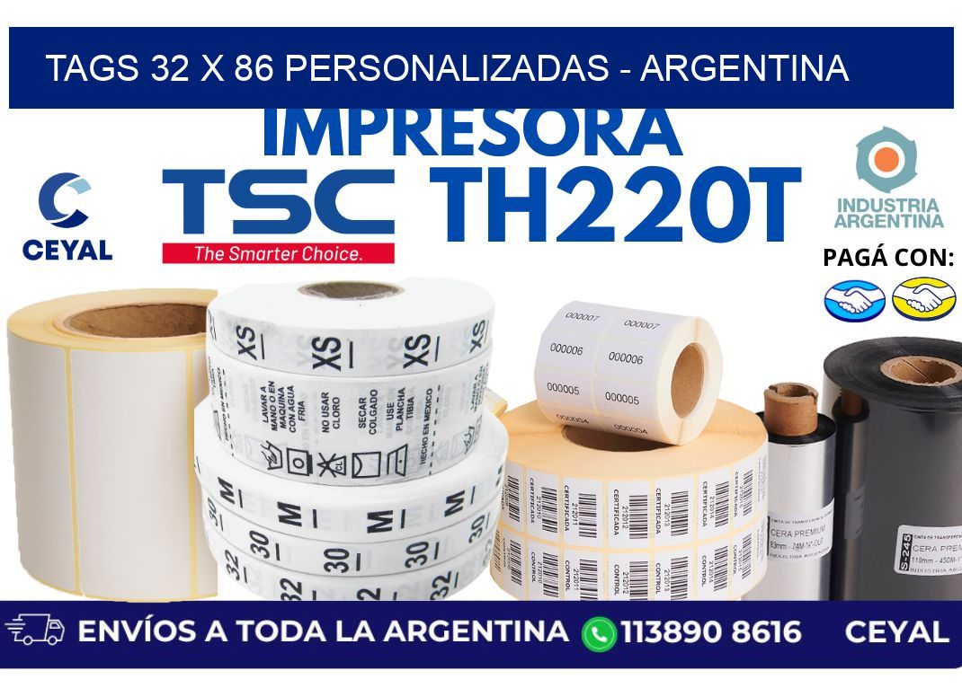 tags 32 x 86 personalizadas - Argentina