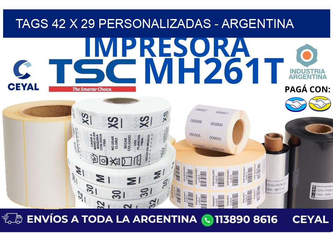 tags 42 x 29 personalizadas - Argentina