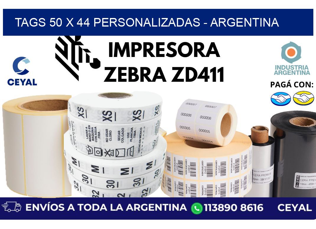 tags 50 x 44 personalizadas - Argentina