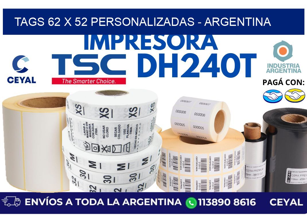 tags 62 x 52 personalizadas – Argentina