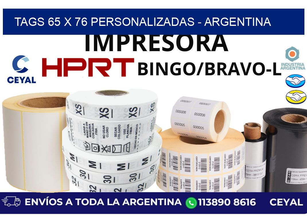 tags 65 x 76 personalizadas - Argentina