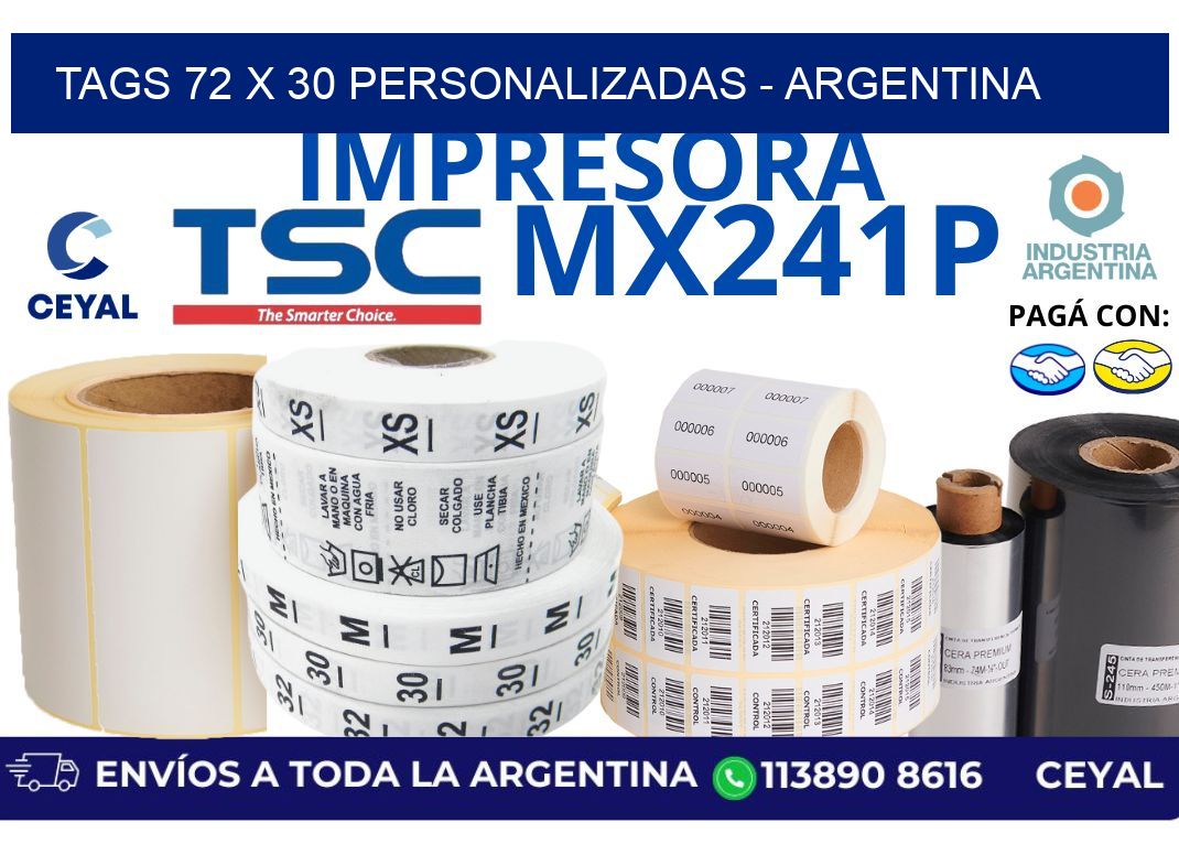 tags 72 x 30 personalizadas – Argentina