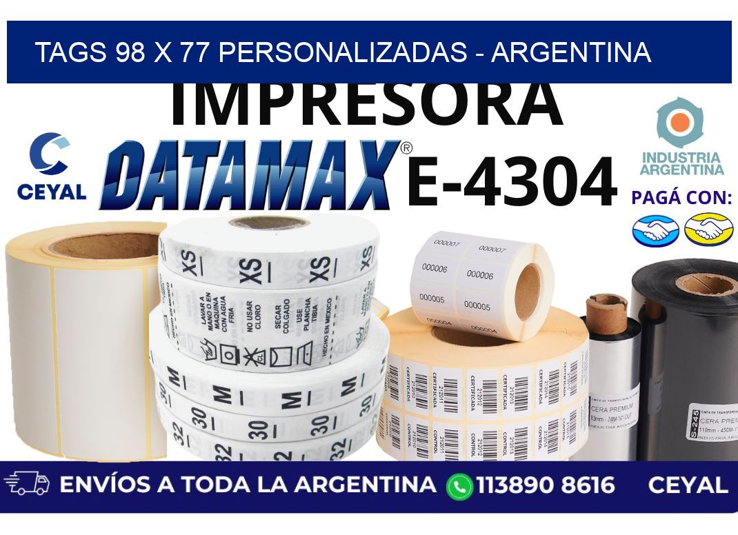 tags 98 x 77 personalizadas - Argentina