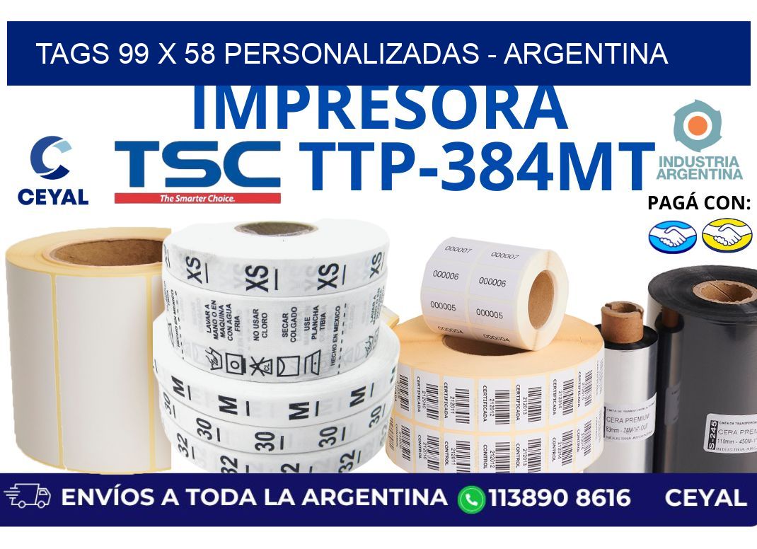 tags 99 x 58 personalizadas - Argentina