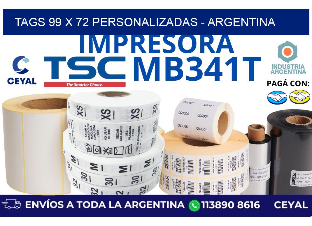 tags 99 x 72 personalizadas - Argentina