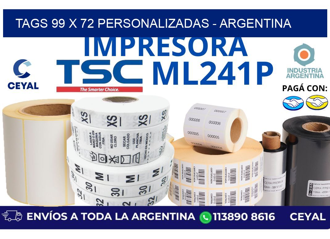tags 99 x 72 personalizadas – Argentina