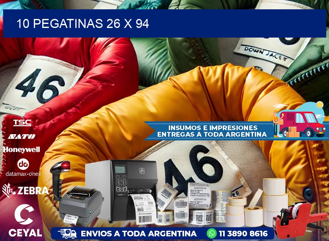 10 PEGATINAS 26 x 94