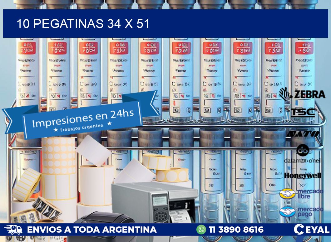 10 PEGATINAS 34 x 51
