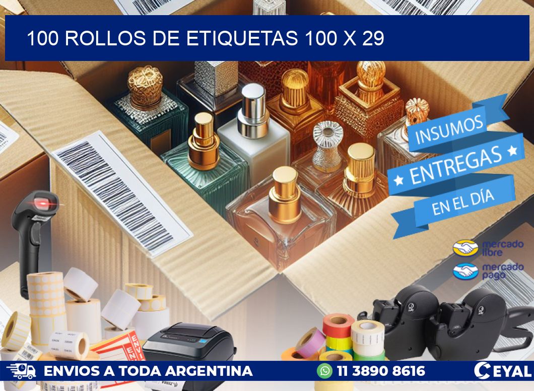 100 ROLLOS DE ETIQUETAS 100 x 29