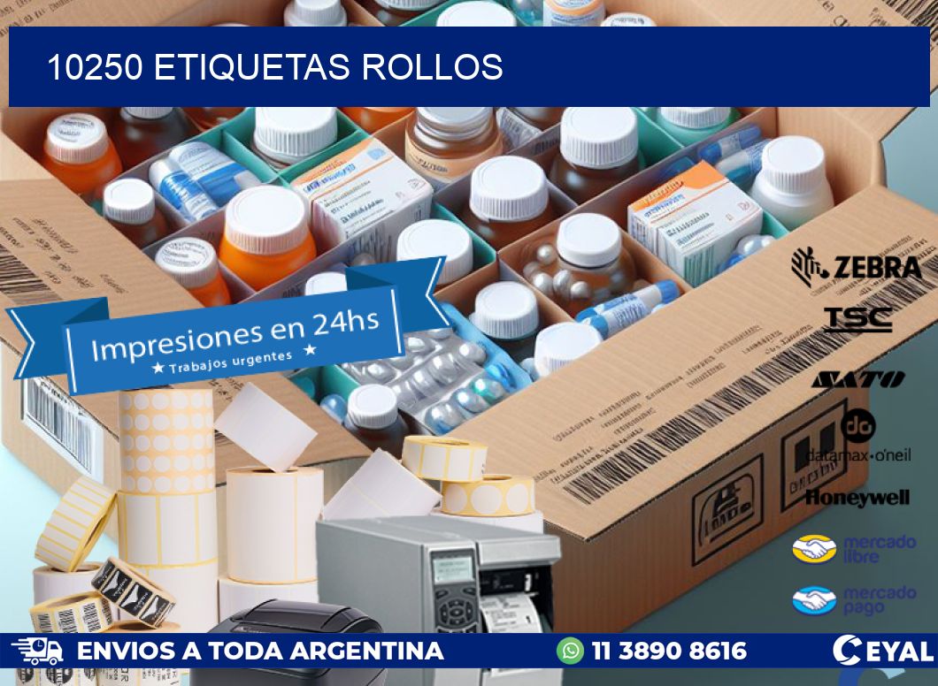 10250 etiquetas rollos