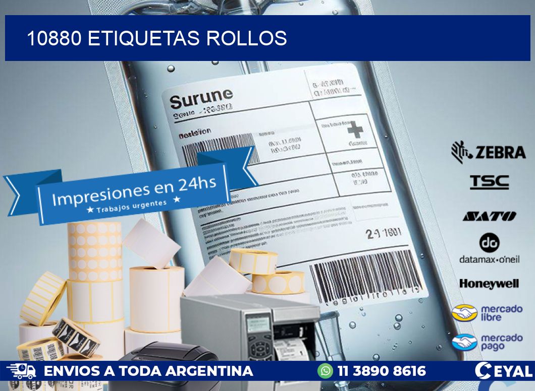 10880 etiquetas rollos