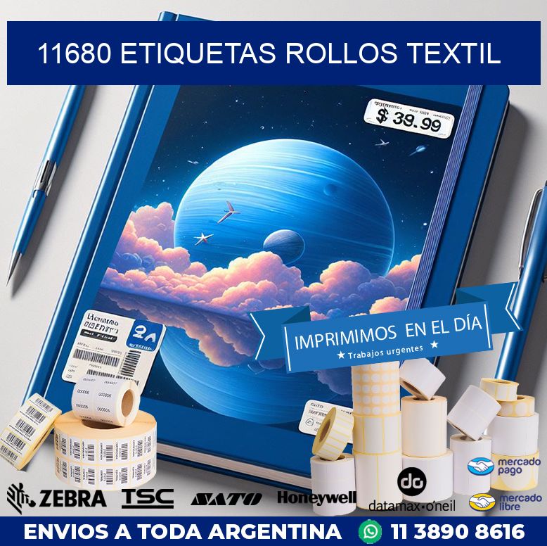 11680 etiquetas rollos TEXTIL