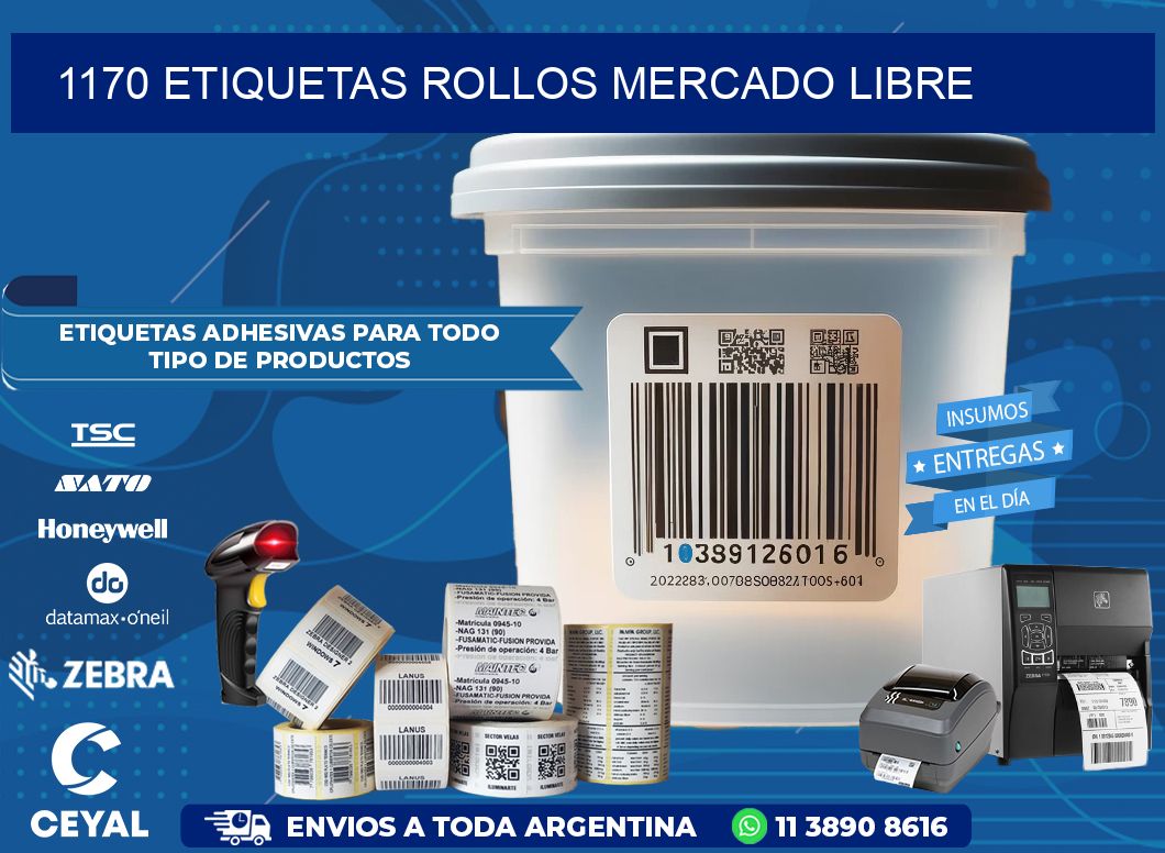 1170 etiquetas rollos MERCADO LIBRE