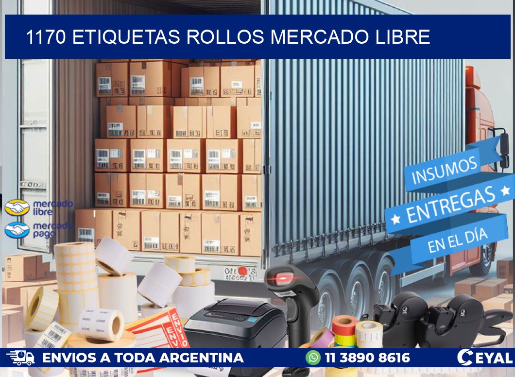 1170 etiquetas rollos MERCADO LIBRE