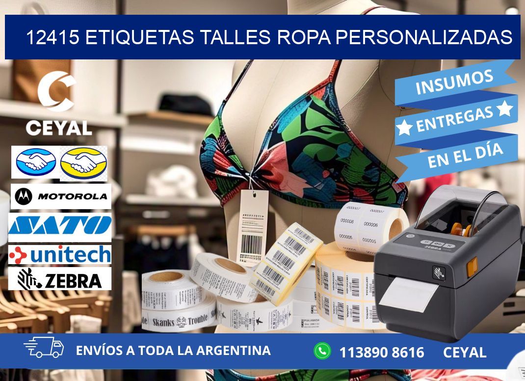 12415 ETIQUETAS TALLES ROPA PERSONALIZADAS
