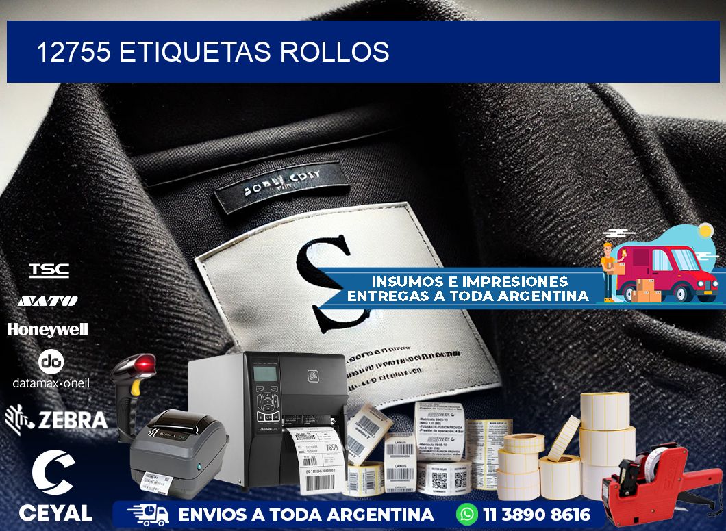 12755 etiquetas rollos