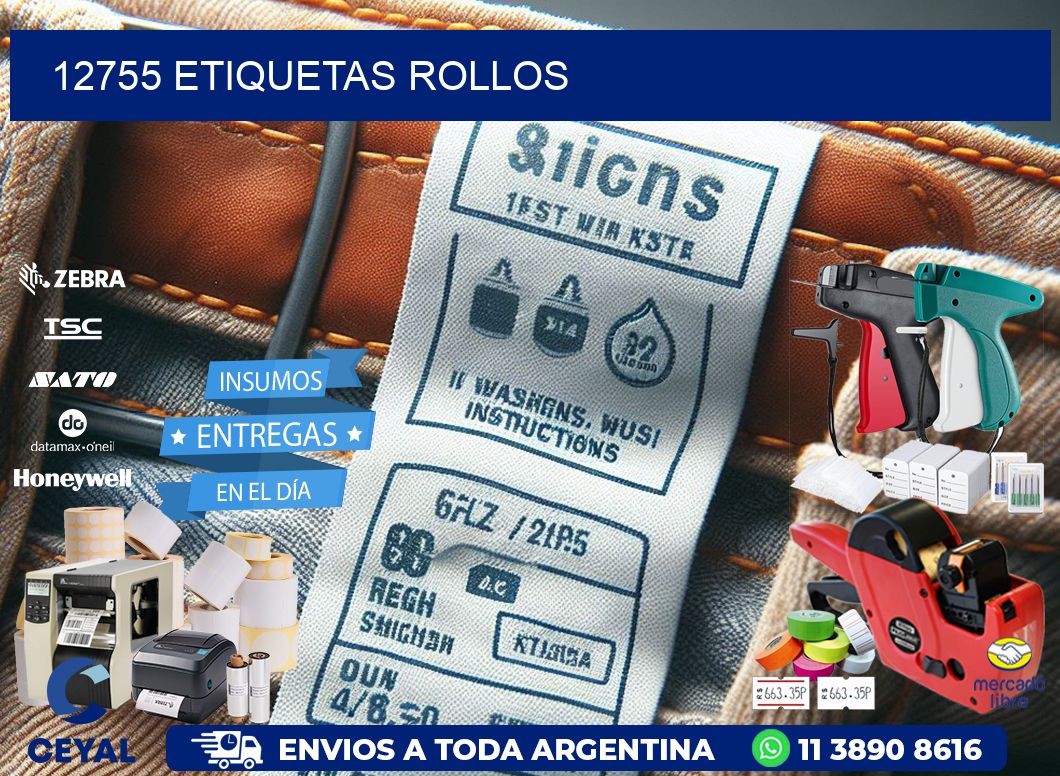 12755 etiquetas rollos
