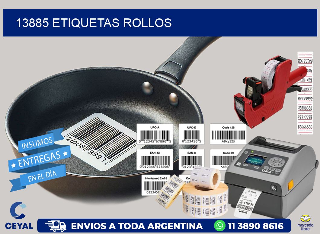 13885 etiquetas rollos