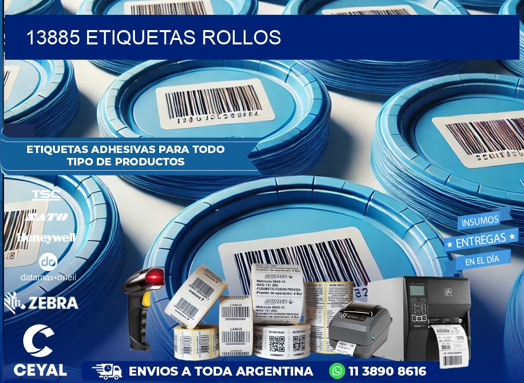 13885 etiquetas rollos
