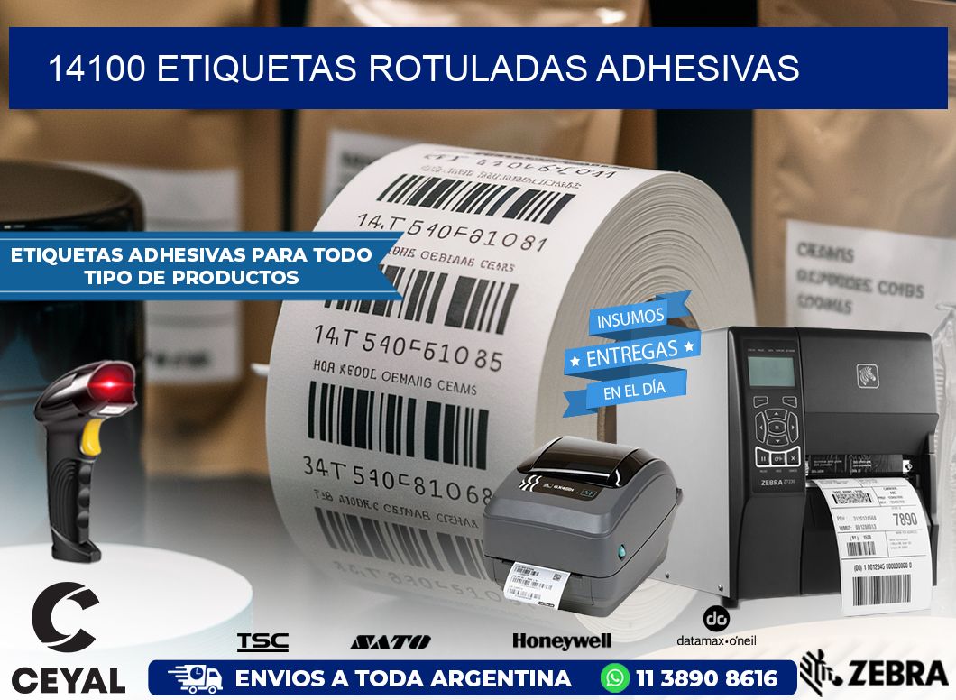 14100 etiquetas rotuladas adhesivas