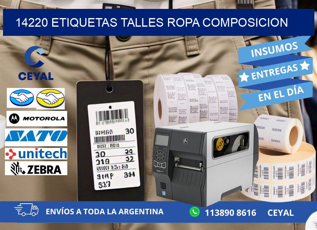 14220 ETIQUETAS TALLES ROPA COMPOSICION