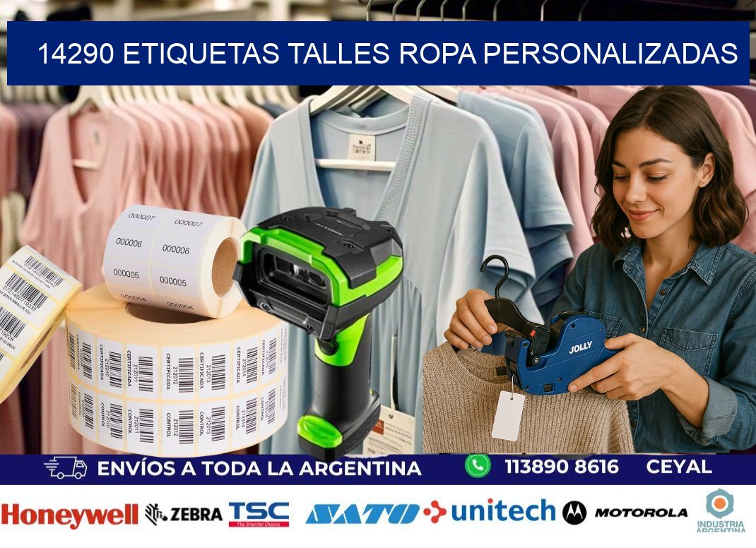14290 ETIQUETAS TALLES ROPA PERSONALIZADAS
