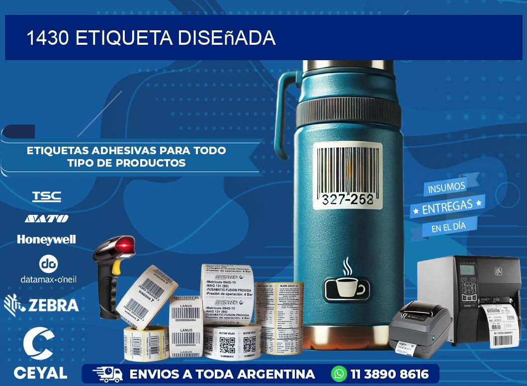 1430 etiqueta diseñada
