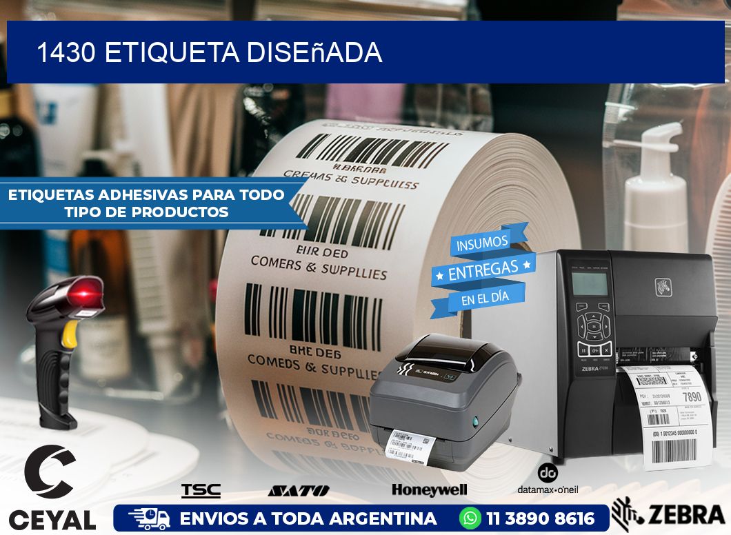 1430 etiqueta diseñada